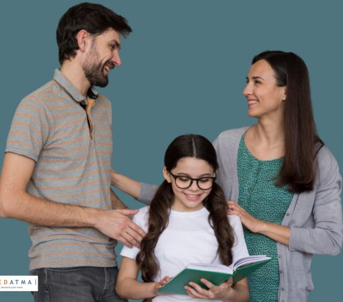 Parent and child having a thoughtful discussion about career options